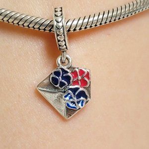 Pandora charm Flowers envelope for Pandora Bracelet S925